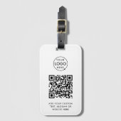 QR-code | Business Logo Professional Simple White Bagagelabel (Voorkant (verticaal))