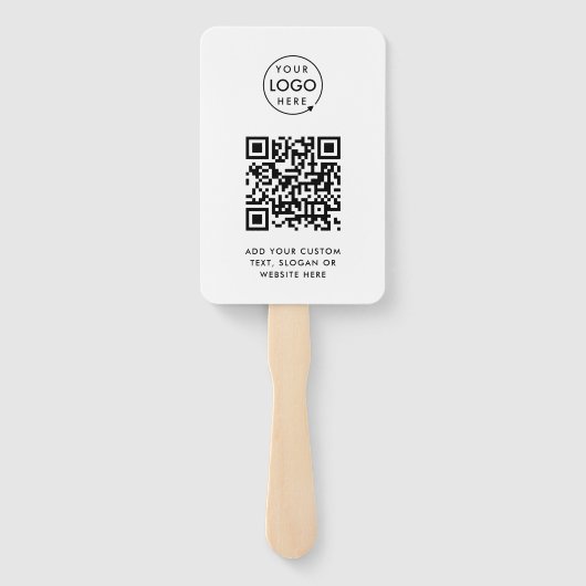 QR-code | Business Logo Professional Simple White Handwaaier (Achterkant)
