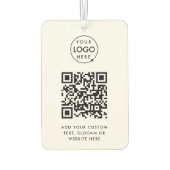 QR-code | Business Logo Professional Simple White Luchtverfrisser (Achterkant)