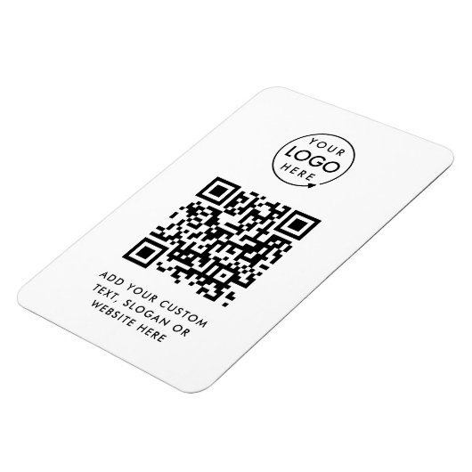 QR-code | Business Logo Professional Simple White Magneet (Linkerzijde)