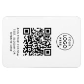 QR-code | Business Logo Professional Simple White Magneet (Horizontaal)