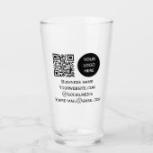 QR Code Business Logo Professional Zwart Modern Glas (Voorkant)