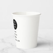 QR Code Business Logo Professional Zwart Modern Papieren Bekers (Links)