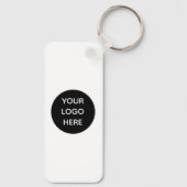 QR Code Business Logo Professional Zwart Modern Sleutelhanger (Achterkant)