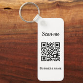 QR Code Business Logo Professional Zwart Modern Sleutelhanger (Voorkant)