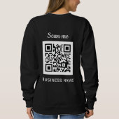 QR Code Business Logo Professional Zwart Modern Trui (Achterkant)