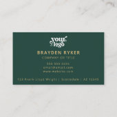 QR Code Business Logo Professioneel Modern Groen Visitekaartje (Achterkant)