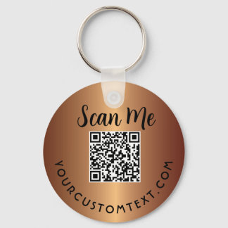 QR Code Business Logo Promotional Gold Sleutelhang Sleutelhanger