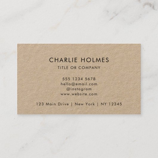 QR Code Business Logo | Rustic Kraft Modern Visitekaartje (Achterkant)