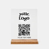 QR Code Business Logo Scan Me Acryl Bord (Voorkant)