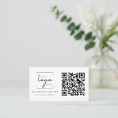 QR Code Business Logo Simple Minimal Professional Visitekaartje (Staand voorkant)