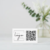 QR Code Business Logo Simple Modern Professional Visitekaartje (Staand voorkant)