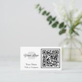 QR Code Business Logo Simple Professional Visitekaartje (Staand voorkant)