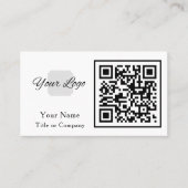 QR Code Business Logo Simple Professional Visitekaartje (Voorkant)