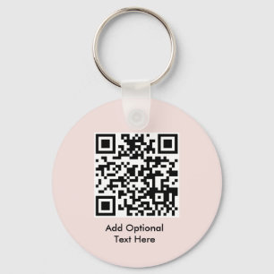 QR Code Business Logo Sleutelhanger Blush roze