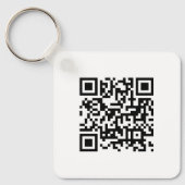 QR Code Business Logo White minimalist Business Sleutelhanger (Voorkant)