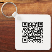 QR Code Business Logo White minimalist Business Sleutelhanger (Voorkant)