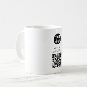 QR Code Business Logo White minimalist Corporate Koffiemok