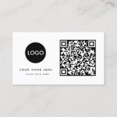 QR Code Business Logo | White Modern Professional Visitekaartje (Voorkant)