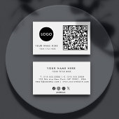 QR Code Business Logo | White Modern Professional Visitekaartje