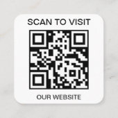 QR Code Business Logo White Modern Vierkante Visitekaartje (Achterkant)