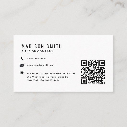 QR Code Business Logo | wit Visitekaartje (Voorkant)