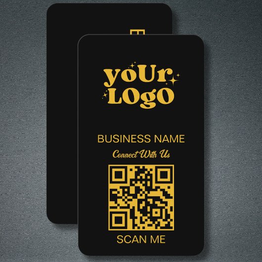 QR Code Business Logo | Zwart Goud Modern Visitekaartje