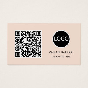 QR Code Business Logo Zwart Modern Visitekaartje