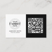 QR Code Business Logo | zwart-wit Visitekaartje (Achterkant)
