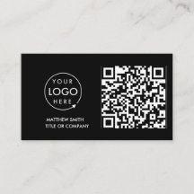 QR Code Business Logo | Zwarte moderne professiona