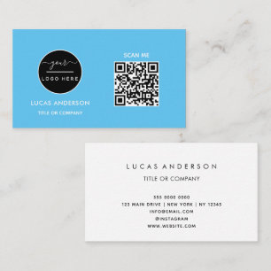 QR Code Business Logo Zwarte moderne professiona Visitekaartje