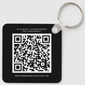 QR Code Business Monogram Logo zwart Rood wit Sleutelhanger (Achterkant)