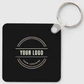 QR Code Business Professional Black White Cirkel K Sleutelhanger (Achterkant)