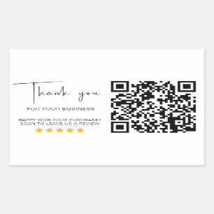 QR Code Business Review 5 Star Review Modern Rechthoekige Sticker