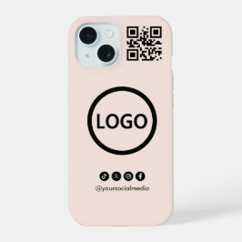 QR Code Business Social Media Blush iPhone 15 Hoesje