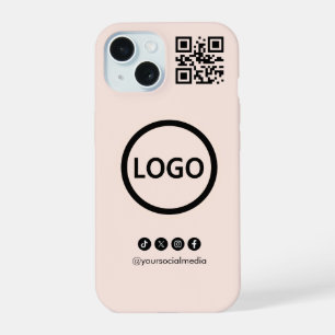 QR Code Business Social Media Blush iPhone 15 Hoesje