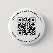 QR Code Business Template White Ronde Button 5,7 Cm (Voorkant)