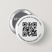 QR Code Business Template White Ronde Button 5,7 Cm (Voorkant /achterkant)