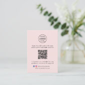 QR Code Business Website Scan me Sociale media Roz Informatiekaartje (Staand voorkant)