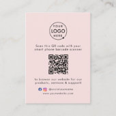 QR Code Business Website Scan me Sociale media Roz Informatiekaartje (Voorkant)