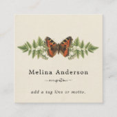 QR-code Butterfly Botanisch Square Visitekaartje (Voorkant)