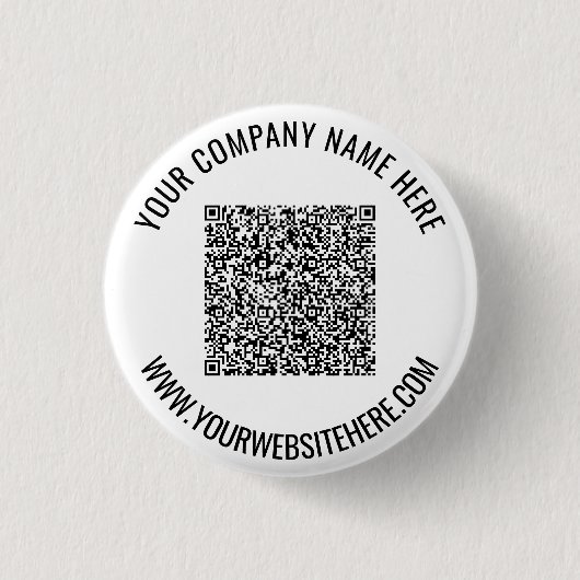 QR Code Button met aangepaste tekst - Uw kleuren (Voorkant)