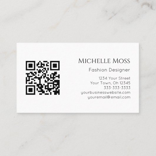 QR code Buttonnen Mode Professionele Seamstress Visitekaartje (Achterkant)