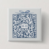 QR-code cadeaudoos met initialen register contant Vierkante Button 5,1 Cm (Voorkant)