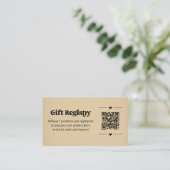 QR-code Cadeauregister Kaart invoegen (Staand voorkant)