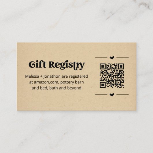 QR-code Cadeauregister Kaart invoegen (Voorkant)