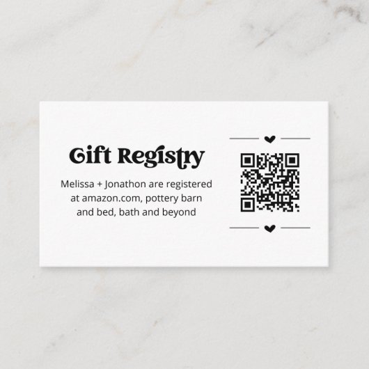 QR-code Cadeauregister Kaart invoegen (Voorkant)