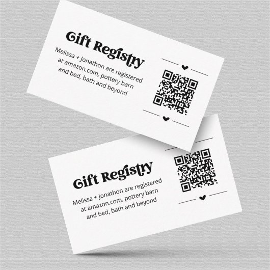 QR-code Cadeauregister Kaart invoegen