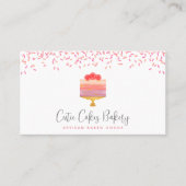 QR Code Cake Roze Ombre Sprinkles Pastry Chef Chic Visitekaartje (Voorkant)