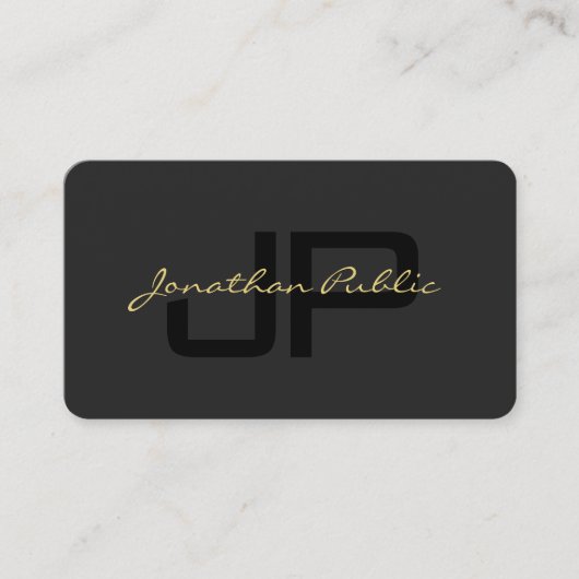 QR Code Calligraphy Gold Text Name Script Luxe Visitekaartje (Voorkant)